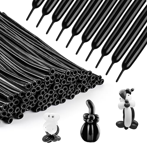 Black 100Pcs Long Balloons for Twisting Animal Models Party Decorations