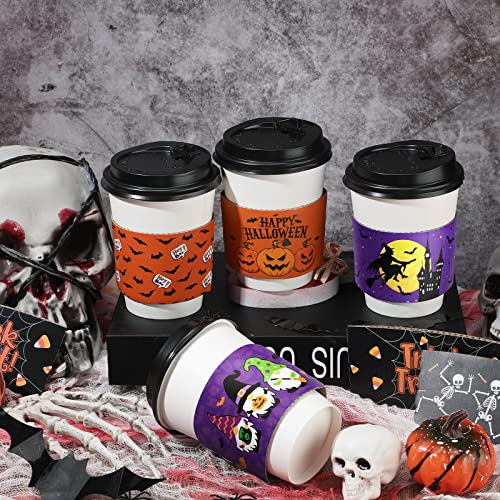Halloween Coffee Cup Sleeves 36 Pcs for 12oz & 16oz Cups - Festive Drink Holders