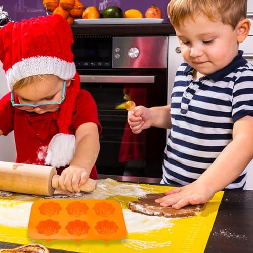 Halloween Pumpkin Silicone Mold 3-Pack for Cake Candy & Dessert Decorating - Orange