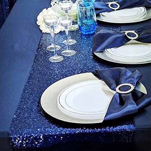 Navy Blue Sequin Tablecloth 108 Inch Round Sparkly Party Cover - Variation of THIS listing