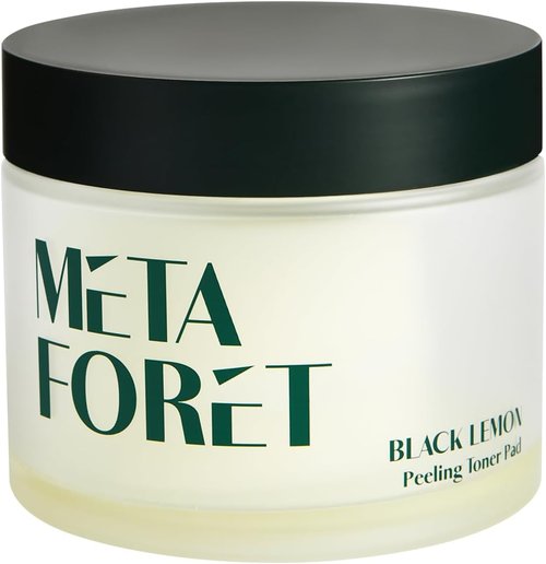 METAFORET Black Lemon Peeling Toner Pads - 60 Exfoliating Sheets for Dead Skin Cell Removal & Hydration