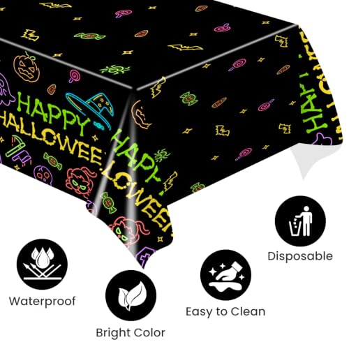 Neon Halloween Party Tableware Set - 170 Pieces for 24 Guests