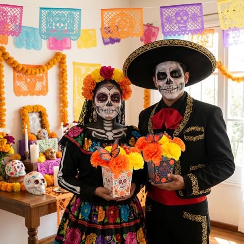 Day of the Dead Fiesta Centerpiece Set - Sugar Skull & Marigold Decor