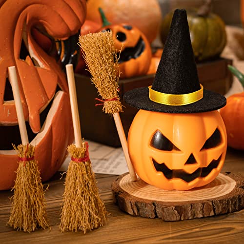 Black 28-Piece Mini Witch Hat Set for Halloween Crafts & Party Decor