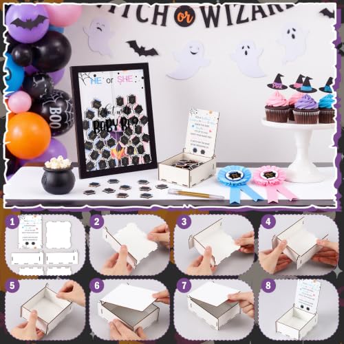 Halloween Gender Reveal Cauldron Voting Game for Boy or Girl - Red & Blue Variation