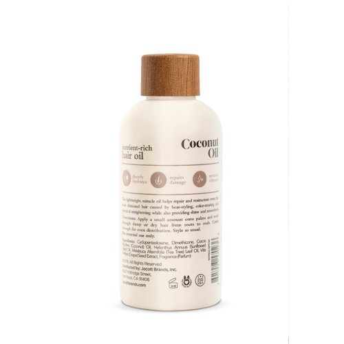 Oliology Coconut Hair Oil - Hydrates & Softens Hair, Controls Frizz - Lightweight, Paraben-Free Formula (4oz)