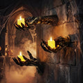 Halloween Creepy Reaching Hands Wall Decor with Candles - Haunted House Gothic Theme