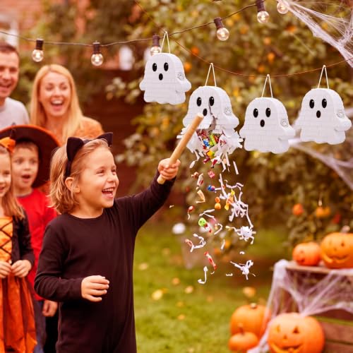 Mini Halloween Ghost Piñata Set - 6 Party Favors, Decorations, Kids