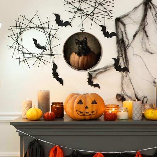 Yorhifa Black Cat Fall Pumpkin Round Wall Art - Variation 7, 10x10in