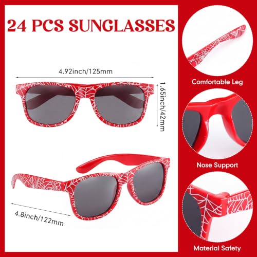Kingdder 48 Pcs Spider Web Party Favors - Sunglasses & Wristbands, Classic