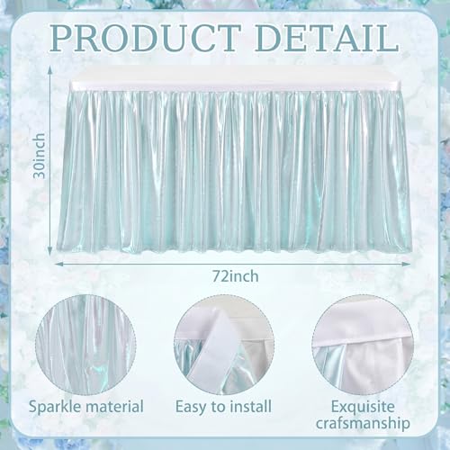 6 ft Iridescent Tulle Mermaid Table Skirt for Halloween & Party Decor