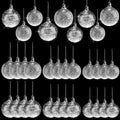Uiifan 24 Pcs Clear Glass Christmas Ornaments Set - Iridescent Balls in 3 Sizes + Variation: 24 / 2.36 in, 2.76 in, 3.15 in