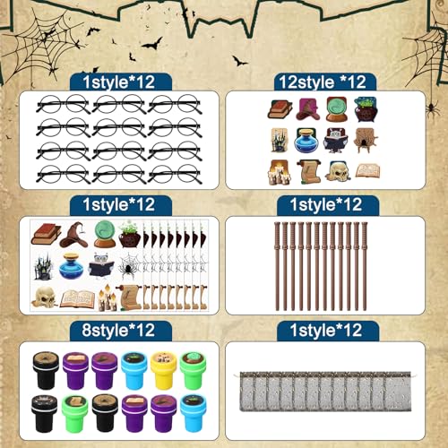 Wizard Party Favors Set - Wand Pencils, Notebooks, Gift Bags - 72 Pieces - Variation of 72 / Wand