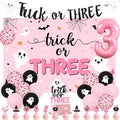 Halloween 3rd Birthday Party Decorations Set with Banner Balloons Cake Toppers