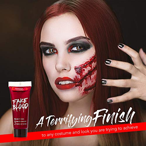Fake Blood for Face & Body - 30ml Pretend Costume Makeup - Safe, Realistic Blood Effect