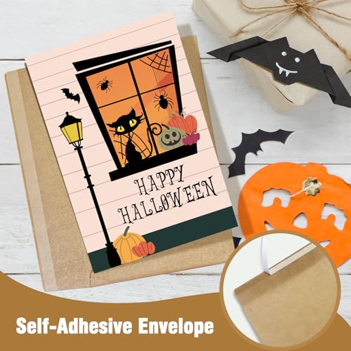 Halloween Card for Him Her WD-026 Spooky Cat Window Design - Party Greetings