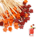 Yellow Thanksgiving Maple Leaf Cocktail Picks - 200 Pcs Food Skewers for Appetizers & Drinks