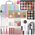 12 Color Makeup Kit for Women & Teens with Eyeshadow, Foundation, Lipstick & Brushes - Full Makeup Set