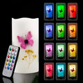 Flameless Pink Butterfly Candle with Remote Control - Battery Operated LED Light, Flickering & Timer, 3x6 Inches