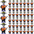 Day of the Dead Skeleton Figurines Set - 50 Mini Mariachi Skeleton Statues with Guitars - Halloween Decor