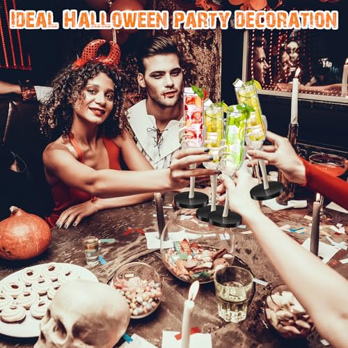 Halloween Skeleton Hand Wine Glasses Set - 6 Plastic Cocktail Glasses