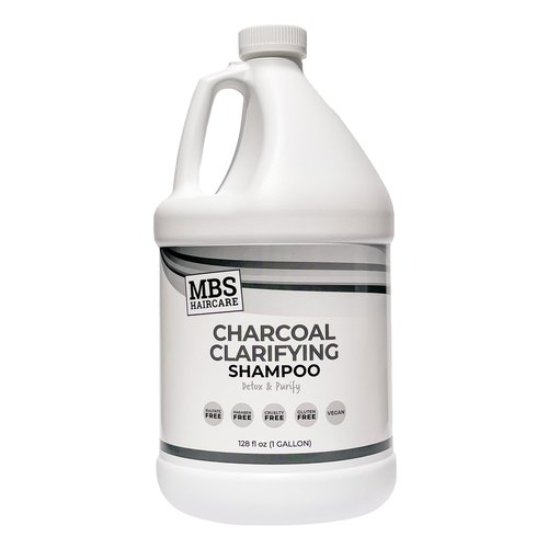 MBS Haircare Professional Charcoal Clarifying Shampoo, 1 Gallon – Sulfate-Free, Paraben-Free, Vegan – Color Safe Deep Cleansing Formula
