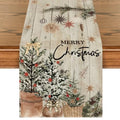 Artoid Mode Holly Pine Cone Xmas Table Runner 13x90 Inch - Wood Variation
