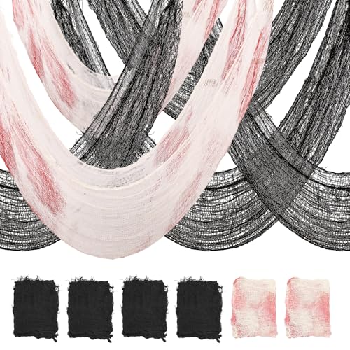 Halloween Creepy Cloth Set - 6 Pack Black & Red 30x72 Inch Decor