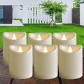 6 Pack Outdoor Waterproof Battery Operated Candles with Timer 3x4 Inches