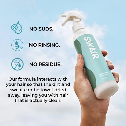 SWAIR Sampler Travel Size - Showerless Shampoo & SweatShield Leave-In - Clean Ingredients - Perfect for Gym Bag or Carry-On