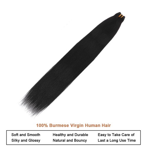 Missking 16A Raw Human Hair Bundles 100% Burmese Virgin Straight Bundles Human Hair, Sliky Boutique Extensions, Can Be Dyed and Restyled, Full Ends, Vertical Smooth (Straight 1 Bundle, 18 Inch)