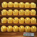 Cream Wax Dripping Flameless Votive Candles Set of 24 with Remote & Timer