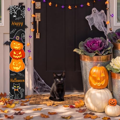 Halloween Porch Decor Welcome Sign - Outdoor Front Door Decorations - Halloween