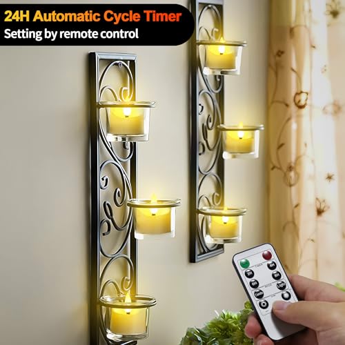 12 Pack Rechargeable Flameless LED Tea Lights with Remote & 24H Timer