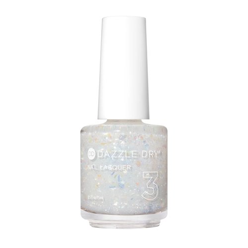 Dazzle Dry Nail Lacquer (Step 3) - Cold As Ice - An iridescent white sheer glitter. (0.5 fl oz)