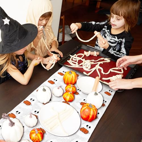 Halloween Table Runner Plush Ghost Pumpkin Decor 13.8 x 72 Inch