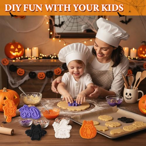 Halloween Boo Cookie Cutters Set - Purple 3D Bat Design for Baking & Decorating - Variation of Boo