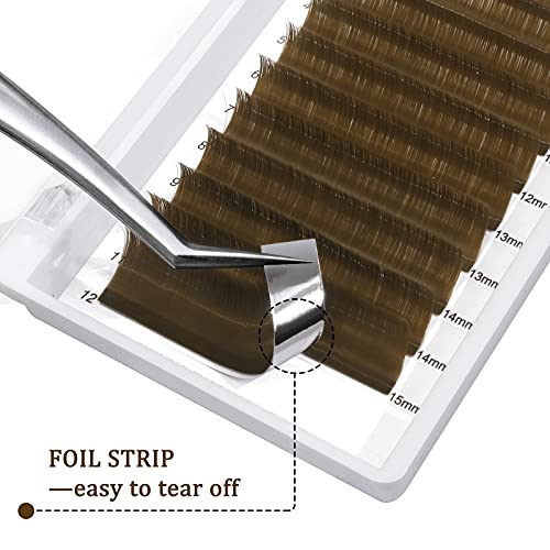 Eyelash Extensions Brown 0.07C Curl Mixed 9-16mm Mega Volume Fans - Variation: 0.07C-MIX9-16mm BROWN