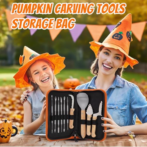 Pumpkin Carving Kit 10 pcs Stainless Steel Halloween Jack-O-Lantern Tools