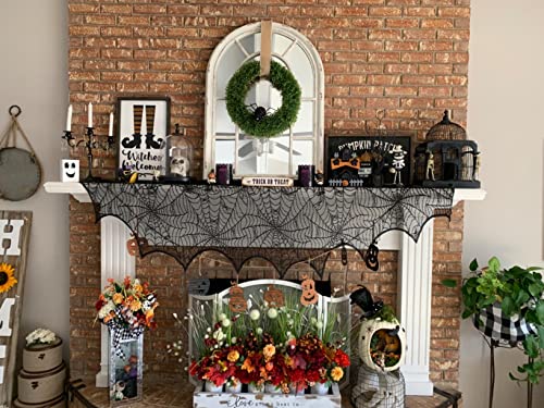 Halloween Table Runner 6 Pack Black Lace Spider Web 18x72 Inches - Variation of THIS listing