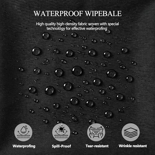 Fitted Square Tablecloth - 34x34 Inch Waterproof Polyester for Card Games & Parties - Black