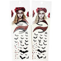 Halloween Bat Face Tattoos & Rhinestone Face Gems Set - Bats Variation