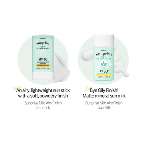 ETUDE Sunprise Sunstick SPF50+ | Vegan, Non-Greasy, Matte Finish for Sensitive Skin - 19g, Ideal for Festivals