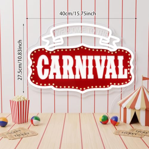 Carnival Neon Sign - Halloween Party Neon Light Decor 16x12 Inches - Variation of This Listing