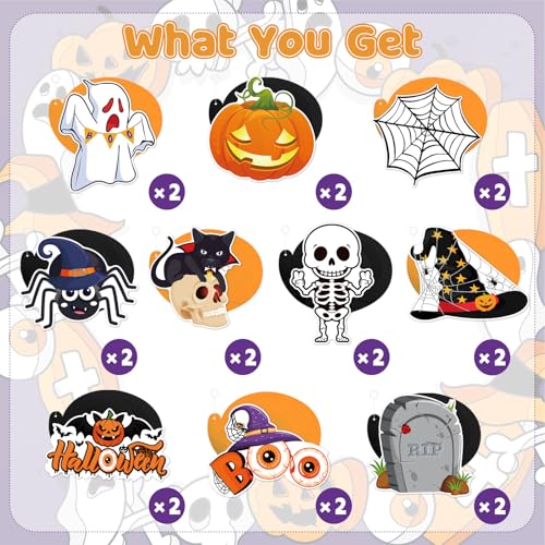 Halloween Hanging Swirl Decorations with Pumpkin Ghost Bat - Santa Claus Variation - 40 Pieces