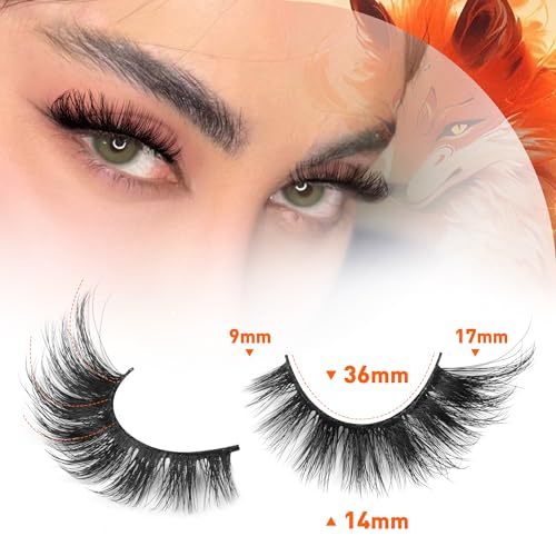 Fox Eye Mink Lashes - Wispy 14 Pairs, Natural Cat Eye False Eyelashes - Variation 3