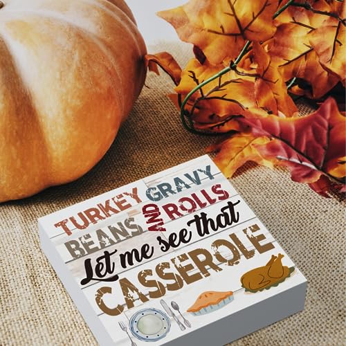 Thanksgiving Wooden Box Sign - Farmhouse Rustic Fall Decor - 5x5 Inches - Happy Thanksgiving 10