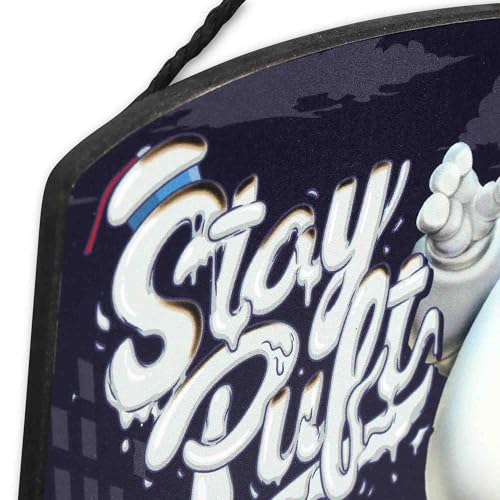 Ghostbusters Stay Puft Marshmallow Man Hanging Wood Wall Decor - Blue Variation