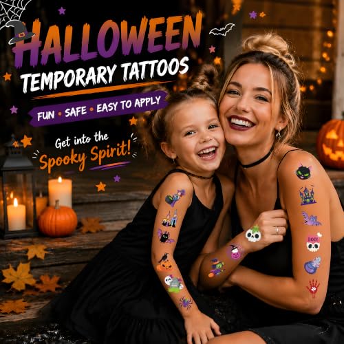 Halloween Stickers & Tattoos Set for Kids - 160 Pieces Party Favors