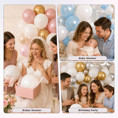 White Balloons - 12 Inch Latex Wedding Party Balloons - White-1